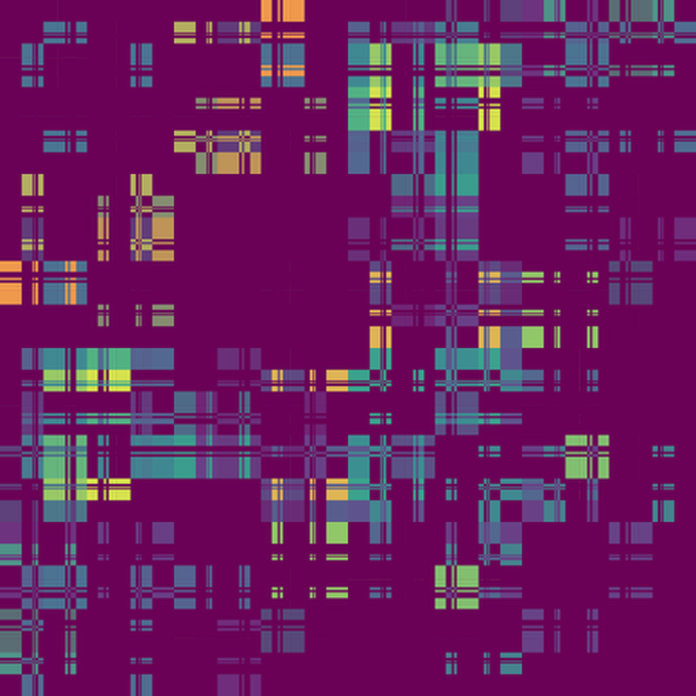 The emulator correlation matrix of KRAS morphing toward the hardware measurement, rendered through quantum rotation gates